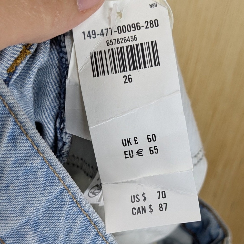 Abercrombie & Fitch The Loose Short Jorts 90s Minimalist High Rise Denim 26 New - Picture 5 of 10